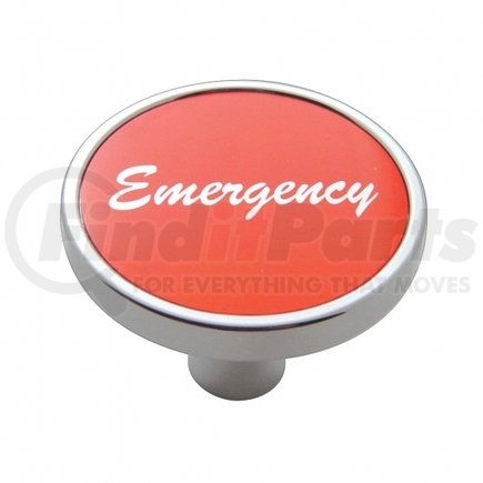 23284 by UNITED PACIFIC - Air Brake Valve Control Knob - "Emergency" Short, Red Aluminum Sticker