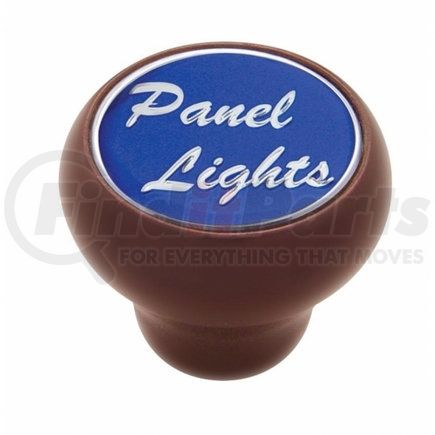23543 by UNITED PACIFIC - Dash Knob - "Panel Lights" Wood Deluxe, Blue Glossy Sticker