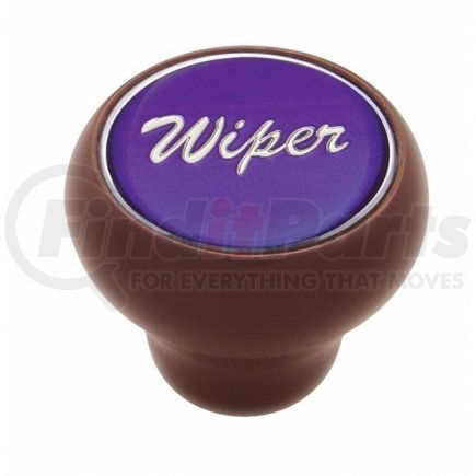 23557 by UNITED PACIFIC - Dash Knob - "Wiper" Wood Deluxe, Purple Glossy Sticker