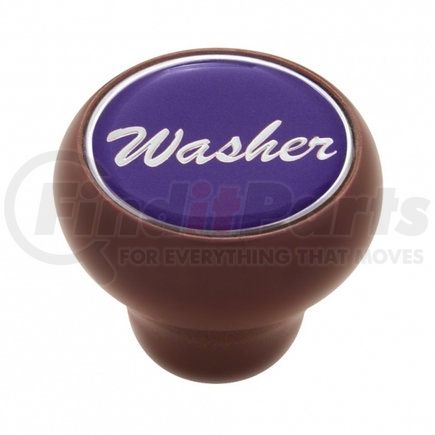 23551 by UNITED PACIFIC - Dash Knob - "Washer" Wood Deluxe, Purple Glossy Sticker