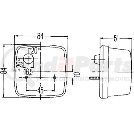 HELLA 003014257 Turn Signal / Side Marker Light Assembly 3014 Amber/White Turn/Side Marker Lamp
