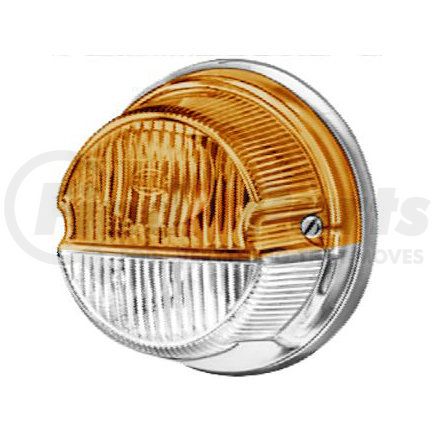 001259061 by HELLA - 1259 Amber/White Turn/Side Marker Lamp with Chrome Base
