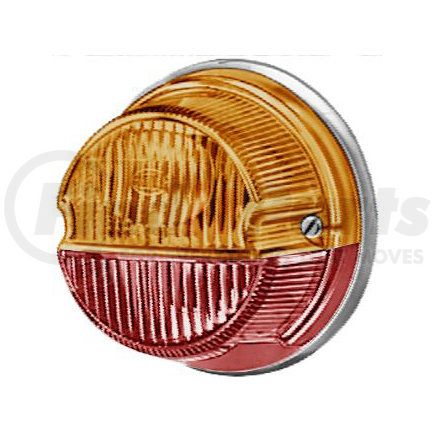 001259261 by HELLA - 1259 Amber/Red Turn/Tail Lamp with Chrome Base