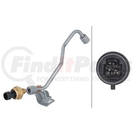 009409501 by HELLA - Sensor, exhaust pressure - 3-pin connector - Bolted - with connecting pipe