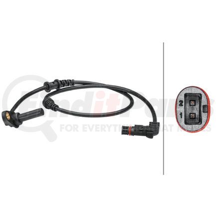 012679501 by HELLA - Sensor, wheel speed - 2-pin connector - Right Front - Cable: 680mm