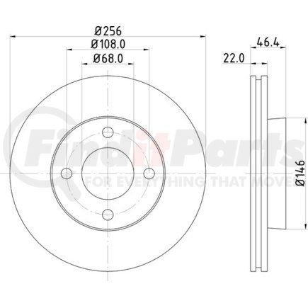 355100591 by HELLA - Disc Brake Rotor