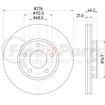 355101361 by HELLA - Disc Brake Rotor