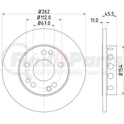 355100741 by HELLA - Disc Brake Rotor