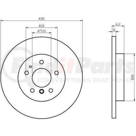 355101732 by HELLA - Disc Brake Rotor