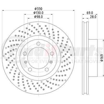 355125031 by HELLA - Disc Brake Rotor