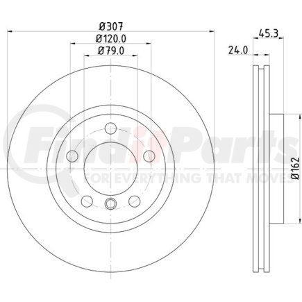 355126291 by HELLA - Disc Brake Rotor