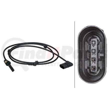 012679451 by HELLA - Sensor, wheel speed - 4-pin connector - Front - Cable: 1485mm