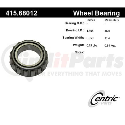 415.68012 by CENTRIC - Premium Bearing Cone