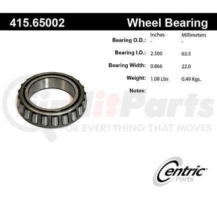 415.65002 by CENTRIC - Centric Premium Bearing Cone