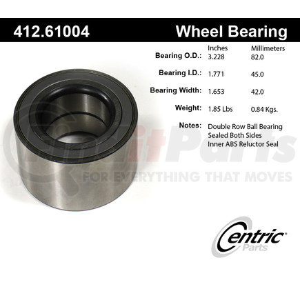 412.61004 by CENTRIC - Centric Premium Double Row Wheel Bearing