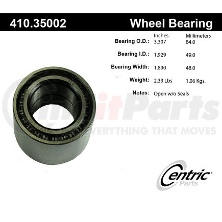 410.35002 by CENTRIC - Centric Premium Wheel Bearing and Race Set