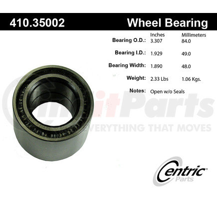 Centric 410.35002 Wheel Bearing Centric Premium Wheel Bearing and Race Set