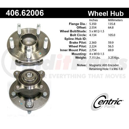 406.62006 by CENTRIC - Premium Hub Assembly