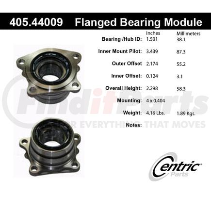 Centric 405.44009 Wheel Bearing and Hub Assembly Premium Flanged Bearing