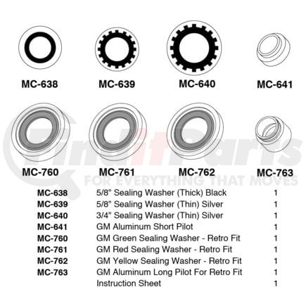 KT-SW6 by SUNAIR - A/C Compressor Sealing Washer Kit