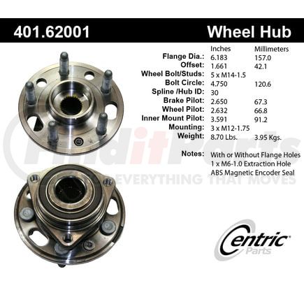 401.62001 by CENTRIC - Premium Hub Assembly