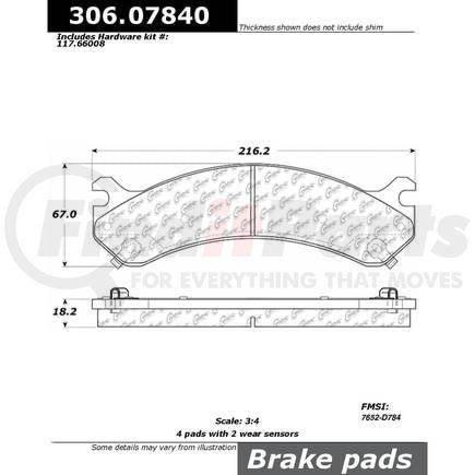 306.0784 by CENTRIC - Fleet Performance Brake Pads with Hardware