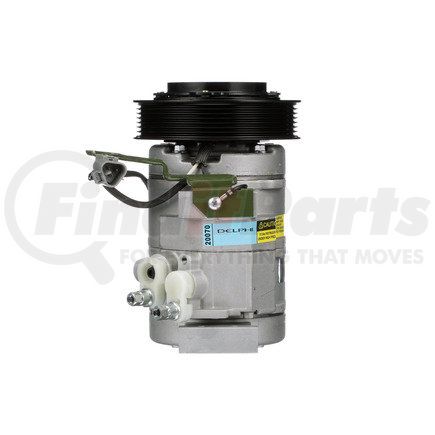 R134A by DELPHI - A/C Compressor - with Clutch, 10S, 9 o'Clock, 12V, PAG, R134A Refrigerant Oil