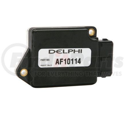 AF10114 by DELPHI - Mass Air Flow Sensor - without Housing, Bolt-On Type, Black/Silver