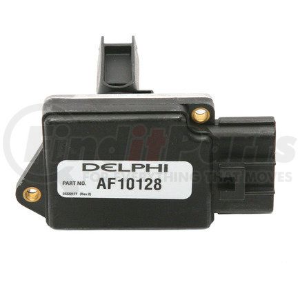AF10128 by DELPHI - Mass Air Flow Sensor - without Housing, Bolt-On Type, Black/Silver
