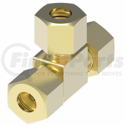 641X4 by WEATHERHEAD - Compression And Self align Brass Union Tee 1/4" Tube Size 1/8" Pipe Threads