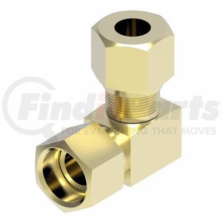 651X6 by WEATHERHEAD - Compression And Self align Brass 90º Union Elbow 3/8" Tube Size 1/4" Pipe Threads