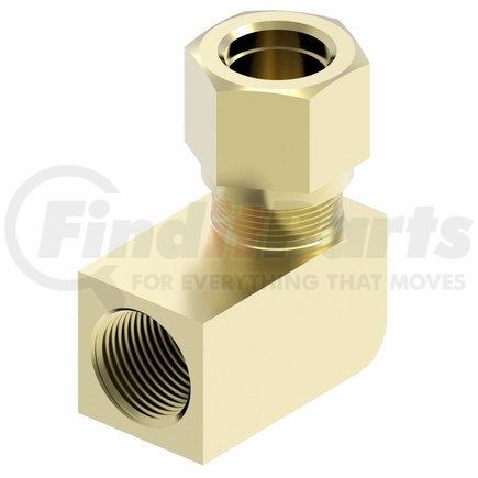 701X4 by WEATHERHEAD - Compression And Self align Brass 90º Female Elbow 1/4" Tube Size 1/8" Pipe Threads