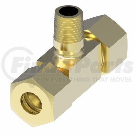 721X4X4X4 by WEATHERHEAD - Compression And Self align Brass Male Branch Tee 1/4" Tube Size 1/8" Pipe Threads