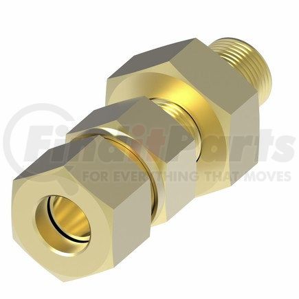 741X4 by WEATHERHEAD - Compression And Self align Brass Bulkhead Union 1/4" Tube Size 1/8" Pipe Threads