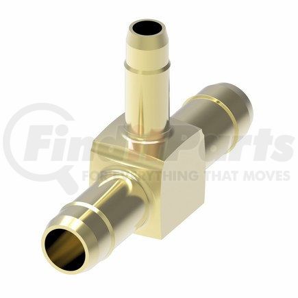 1064X6X6X4 by WEATHERHEAD - Mini-Barb Brass Union Tee 3/8" Tube Size