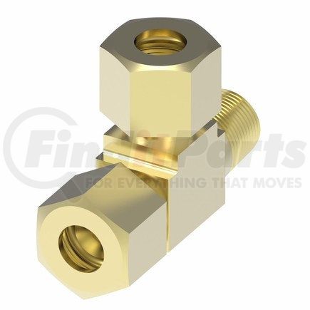 1271X4 by WEATHERHEAD - PolyLine Flareless Brass Male Run Tee 1/4" Tube Size 1/8" Pipe Threads