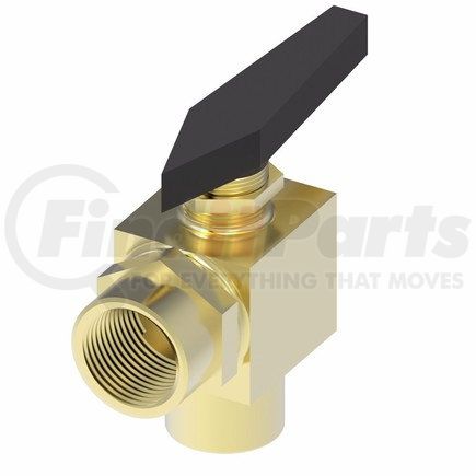 FF90595-06 by WEATHERHEAD - Flow Control Adapter Ball Valves Brass Instrumentation 2-Way 90 Degree
