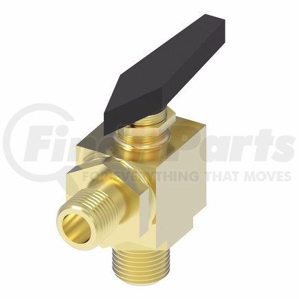 FF90596-02 by WEATHERHEAD - Flow Control Adapter Ball Valves Brass Instrumentation 2-Way 90 Degree