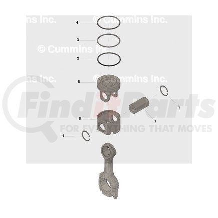 4089386 by CUMMINS - The Cummins Engine Piston Kit 4089386 is used primarily on EPA02 Automotive 11 liter ISM/QSM engines