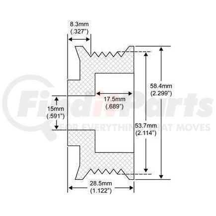 205-52000 by J&N - ND PULLEY 5 GROOVE