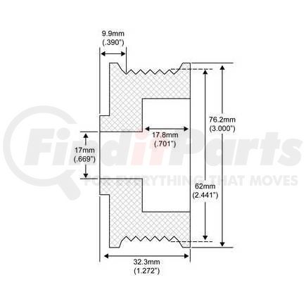 206-12001 by J&N - DR PULLEY 6 GROOVE