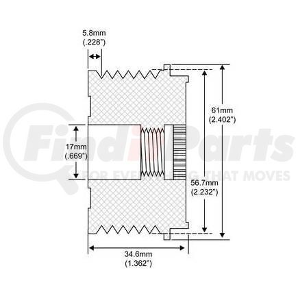 206-12014 by J&N - DR 6 Groove Pulley