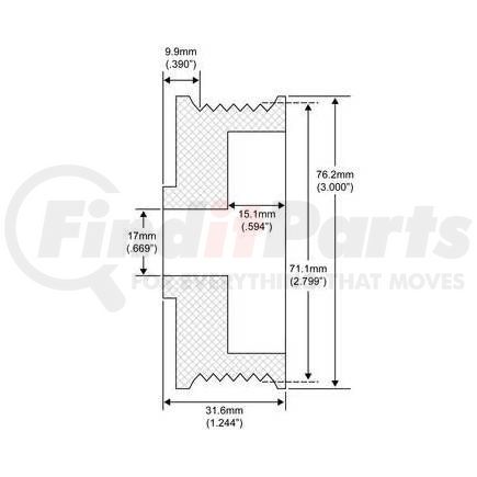 206-12002 by J&N - DR PULLEY 6 GROOVE