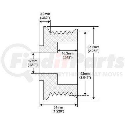 206-12006 by J&N - DR PULLEY 6 GROOVE