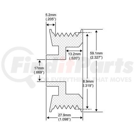 206-14007 by J&N - MC 6-GROOVE PULLEY