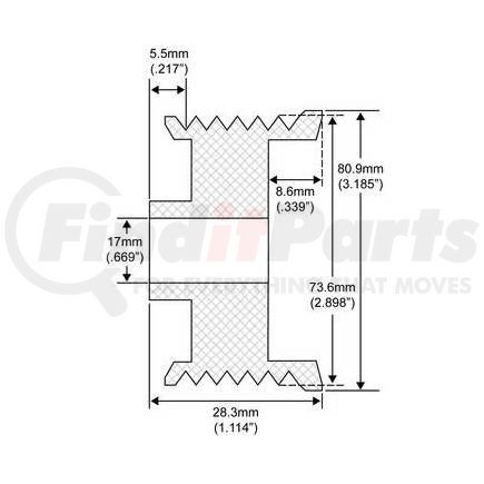 206-14014 by J&N - Ford 4G 6Grv Pulley