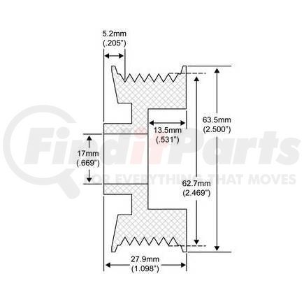 206-14009 by J&N - MC 6 GROOVE 4G PULLY