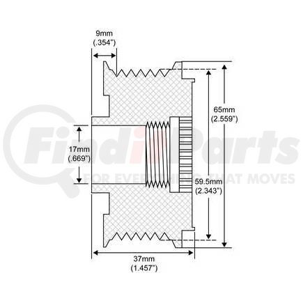 206-14011 by J&N - MC 6 Groove Pulley