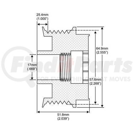 206-48005 by J&N - Mits 6 Grv Decoupler