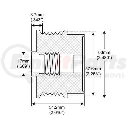 206-48004 by J&N - For Chrysler Decoupler